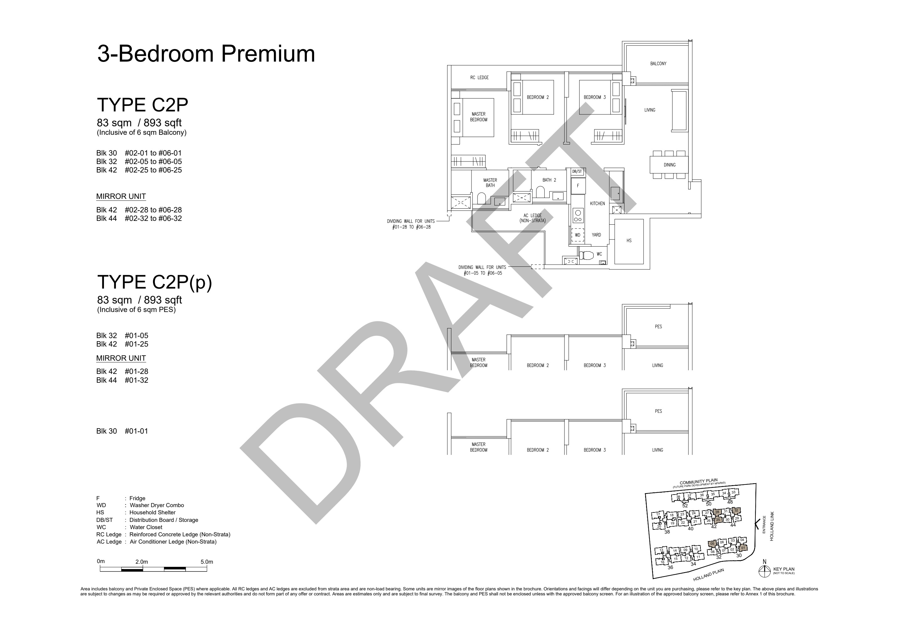 3-Bedroom Premium · Type C2P floor plan