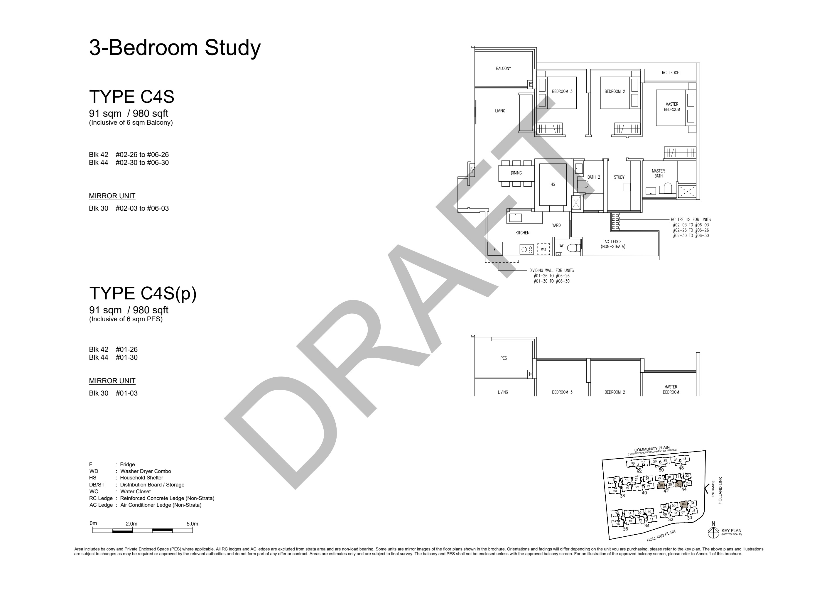 3-Bedroom Study · Type C4S floor plan