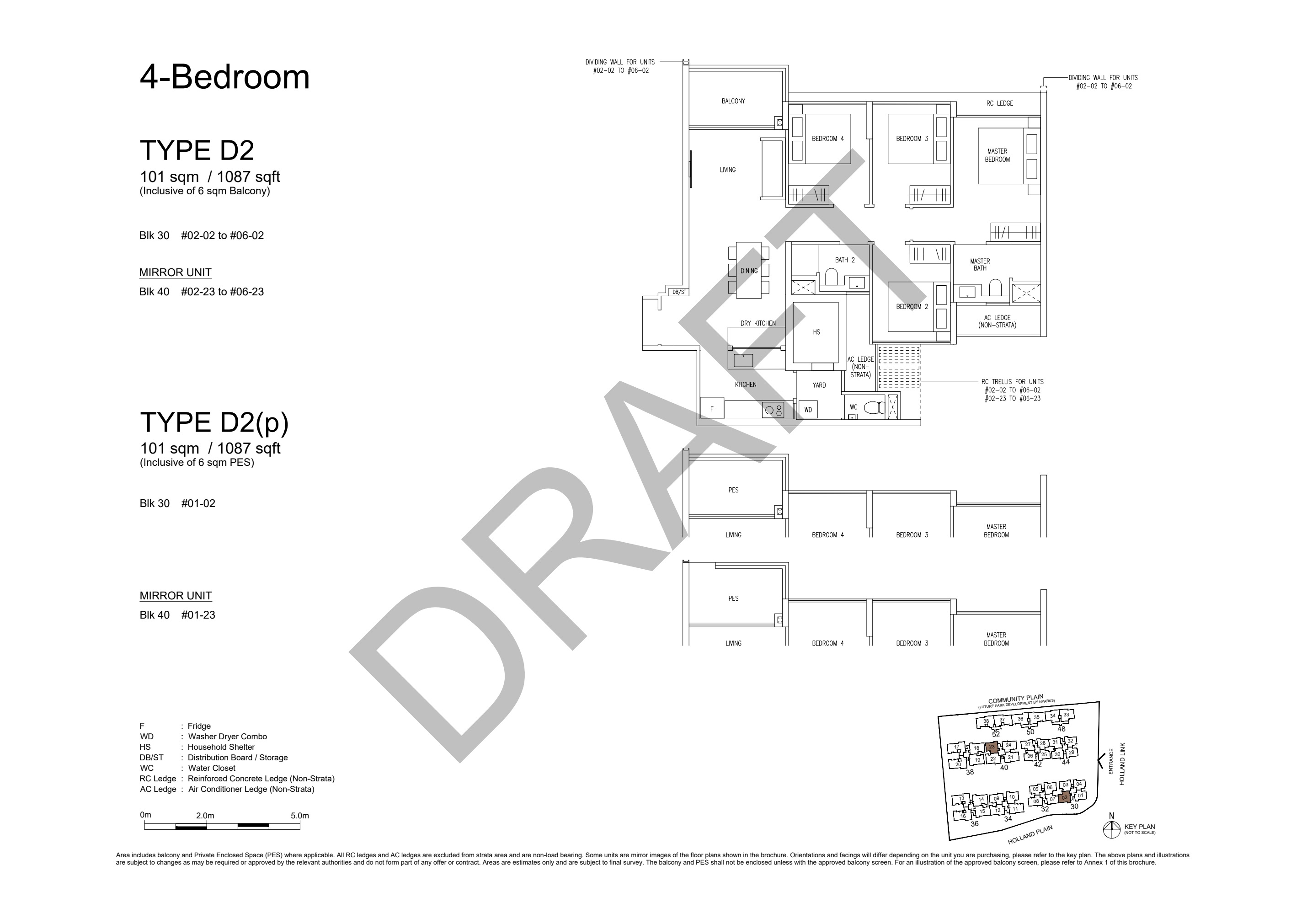 4-Bedroom · Type D2 floor plan
