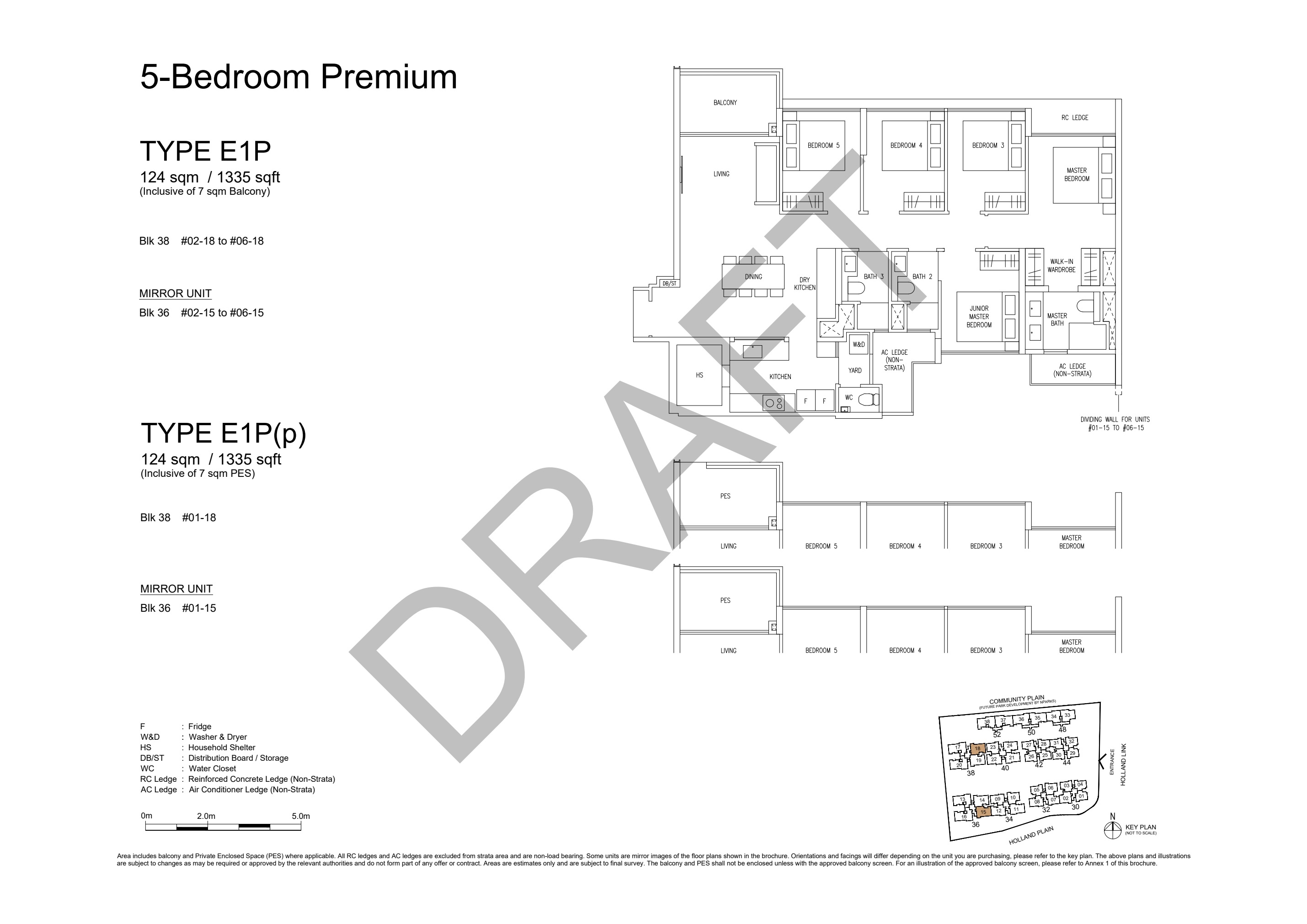 5-Bedroom Premium · Type E1P floor plan