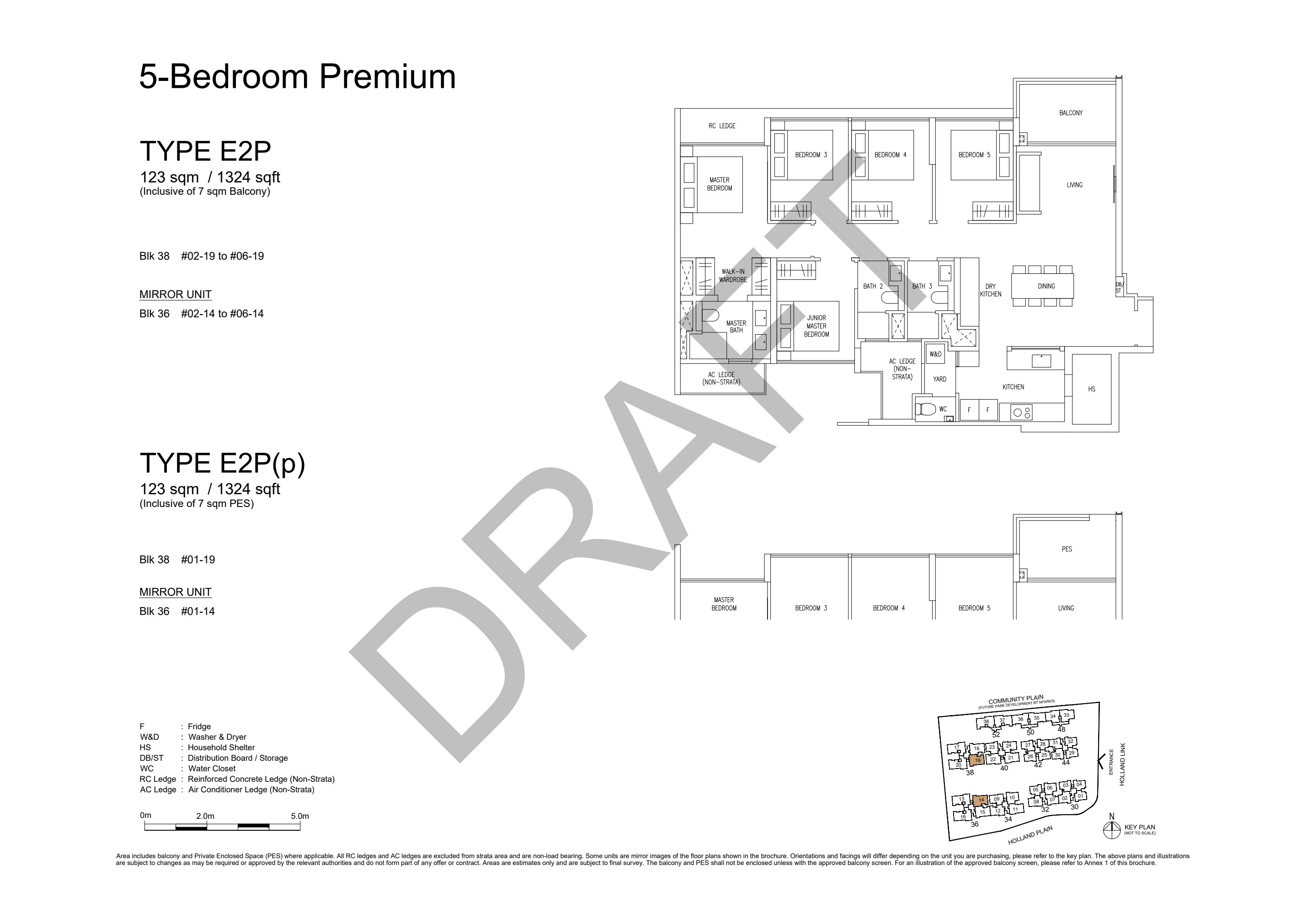 5-Bedroom Premium · Type E2P floor plan