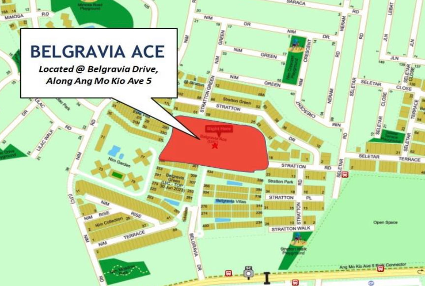 Map showing Belgravia Ace at Belgravia Drive