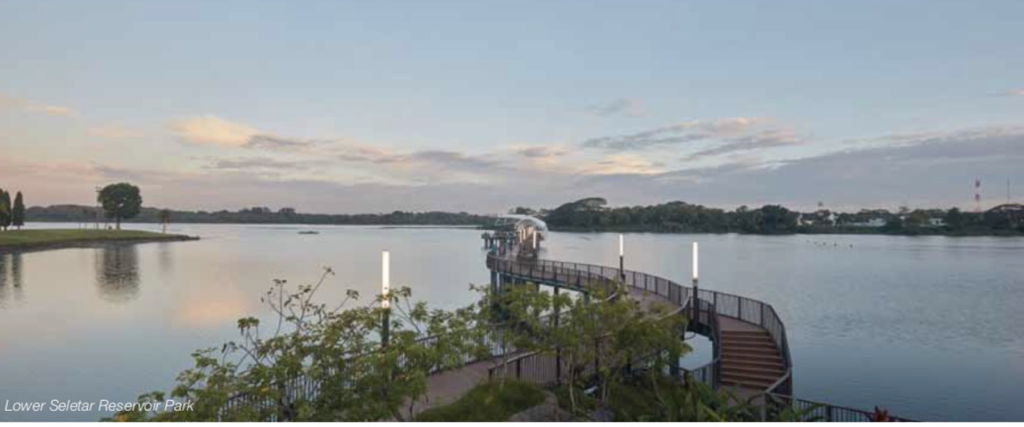 Lower Seletar Reservoir Park boardwalk and water view