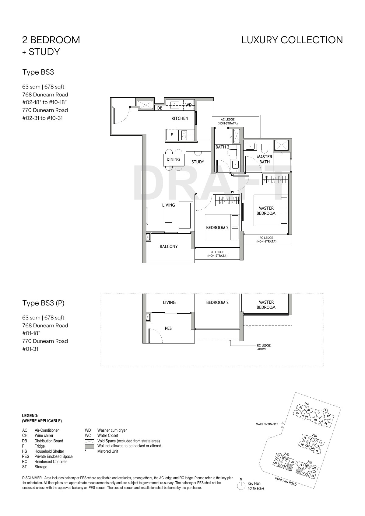 Preliminary 2 Bedroom + Study · Type BS3 floor plan