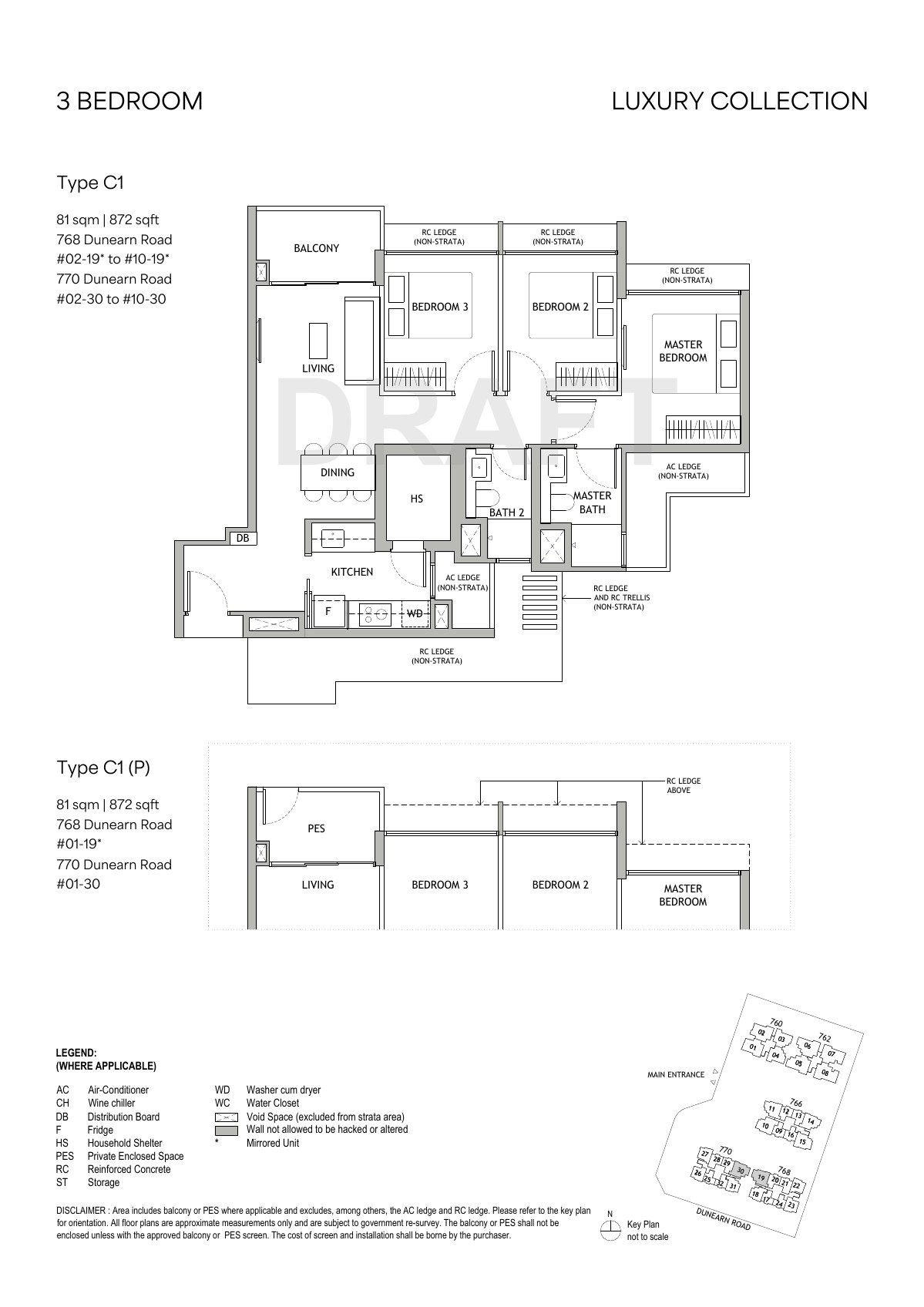 Preliminary 3 Bedroom · Type C1 floor plan