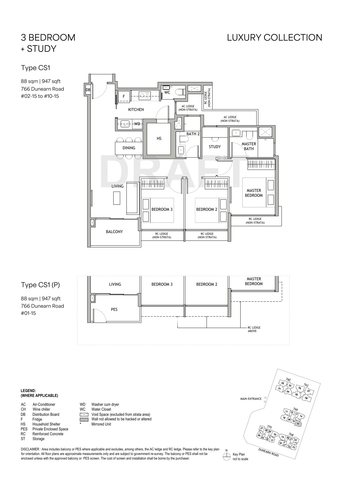 Preliminary 3 Bedroom + Study · Type CS1 floor plan