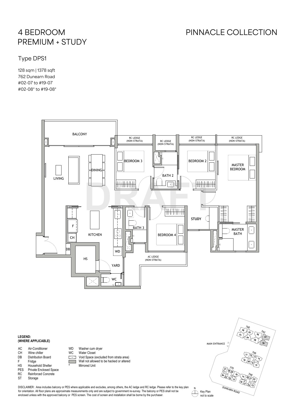 Preliminary 4 Bedroom Premium + Study · Type DPS1 floor plan