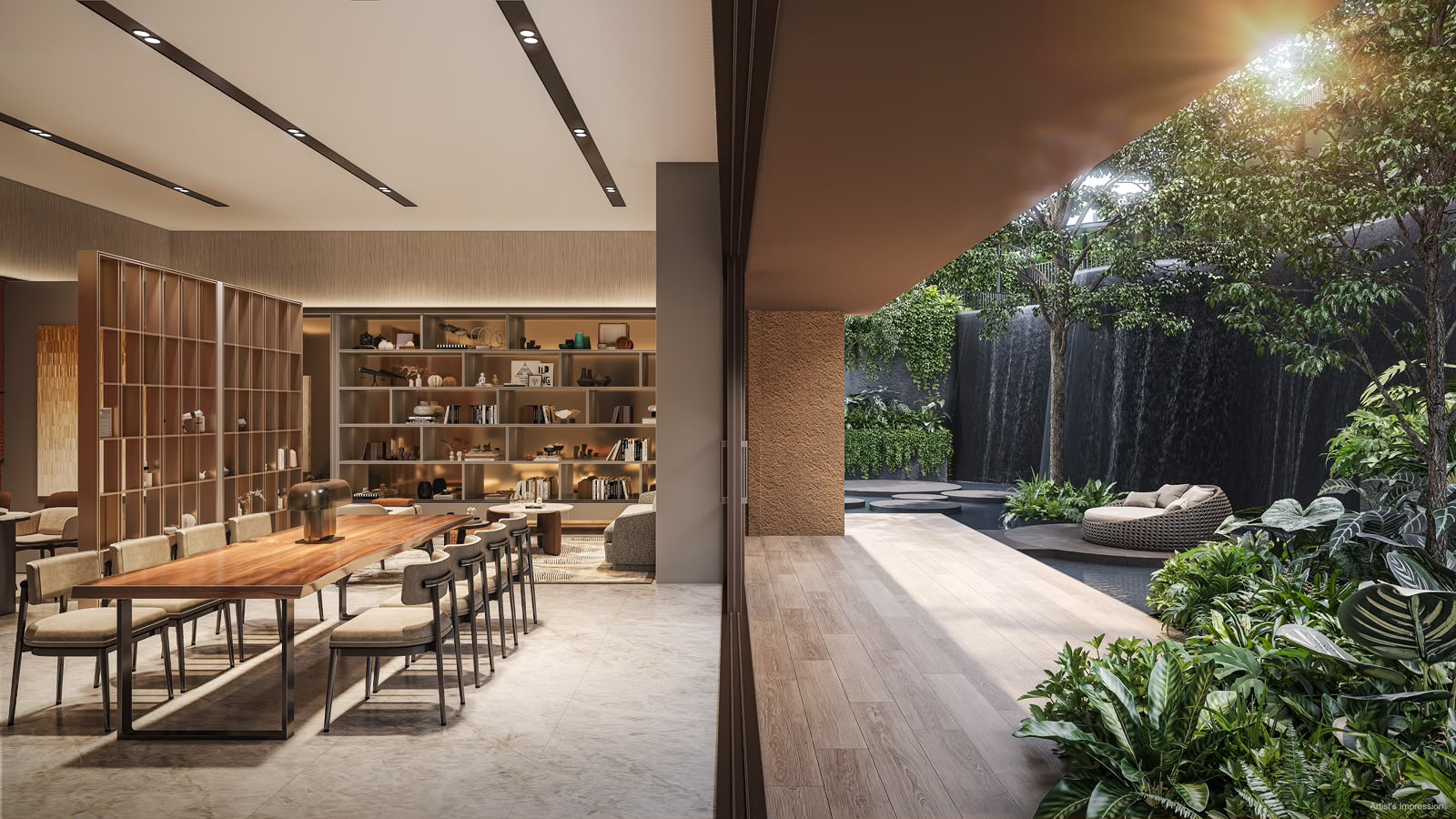 Dunearn House function room opening onto the garden