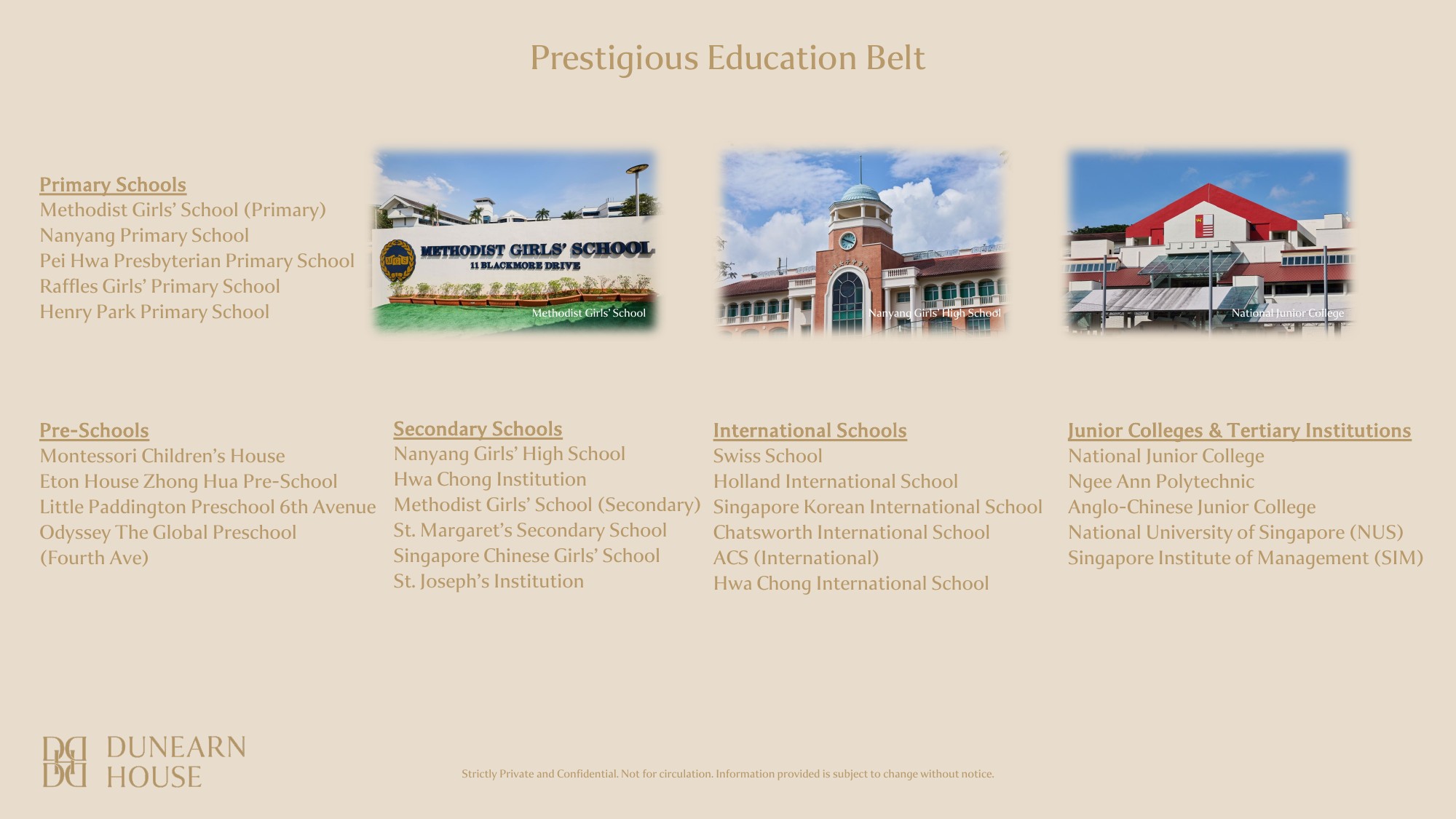 Schools and educational institutions near Dunearn House