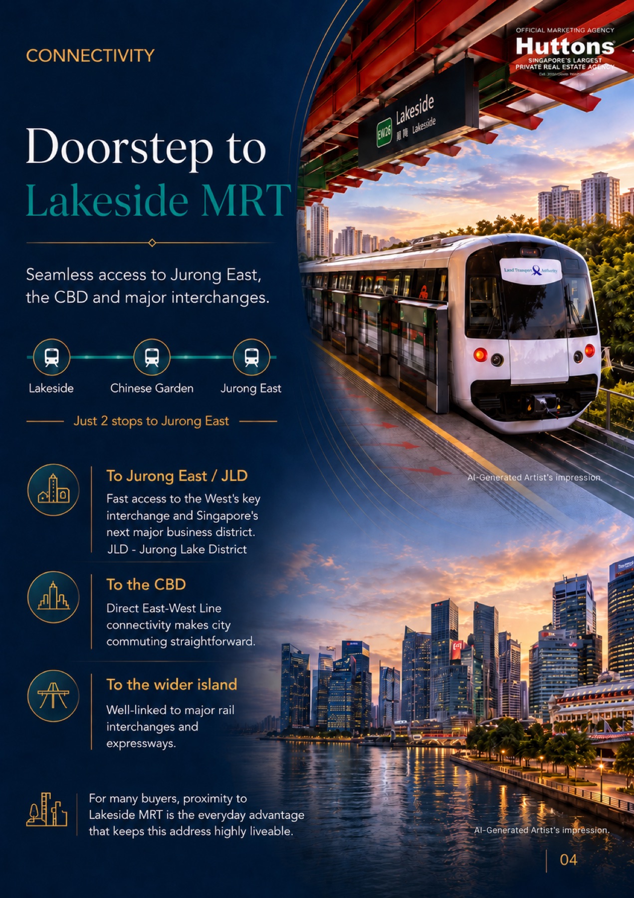 Lakeside MRT connectivity artwork from the Lucerne Grand brochure