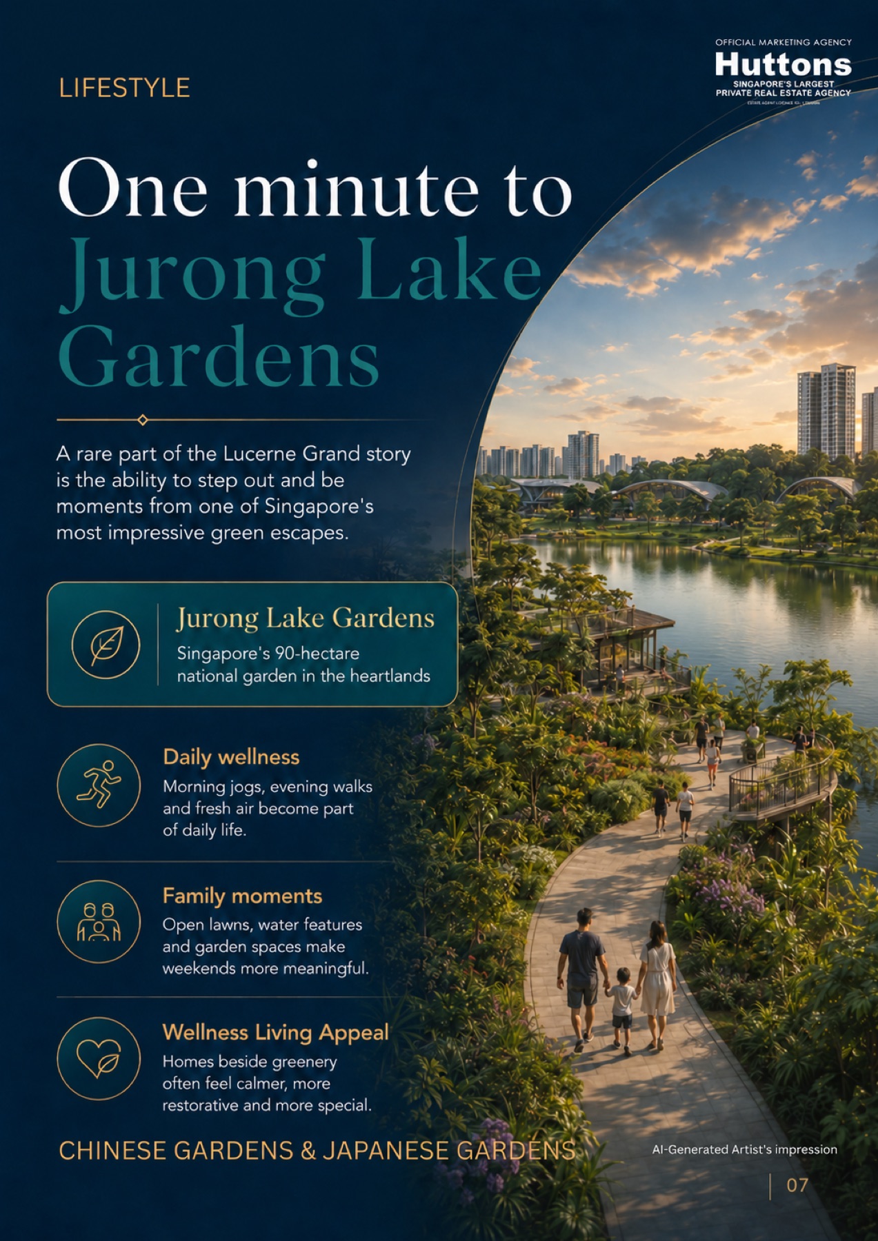 Jurong Lake Gardens lifestyle artwork from the Lucerne Grand brochure