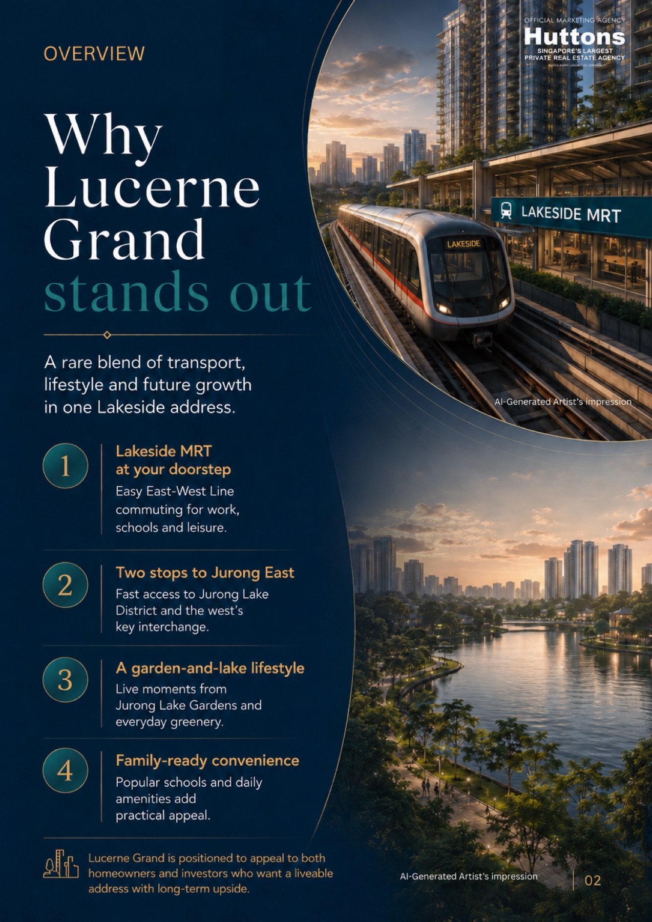 Lucerne Grand overview featuring Lakeside MRT and Jurong Lake