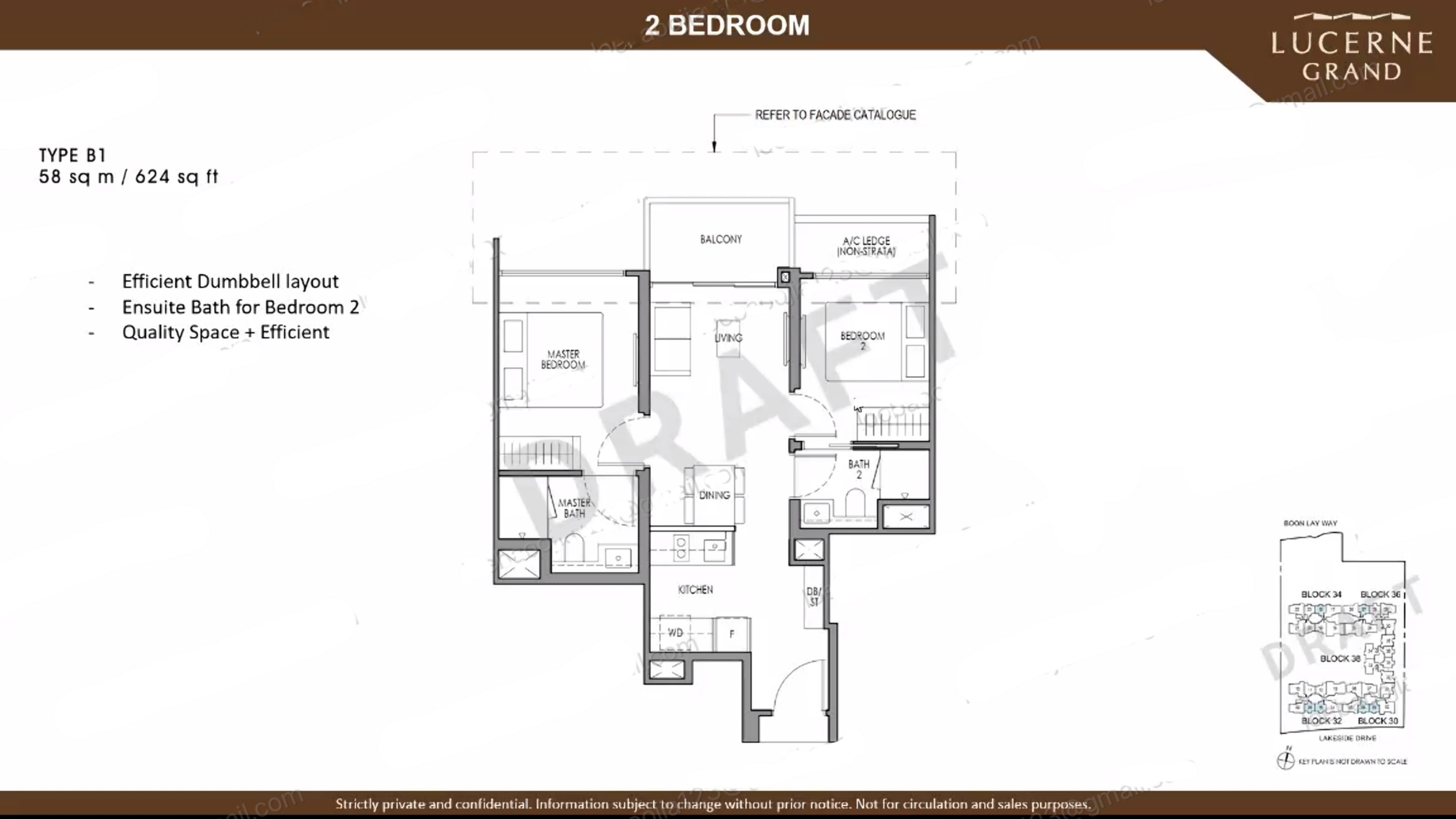2 Bedroom · Type B1 floor plan