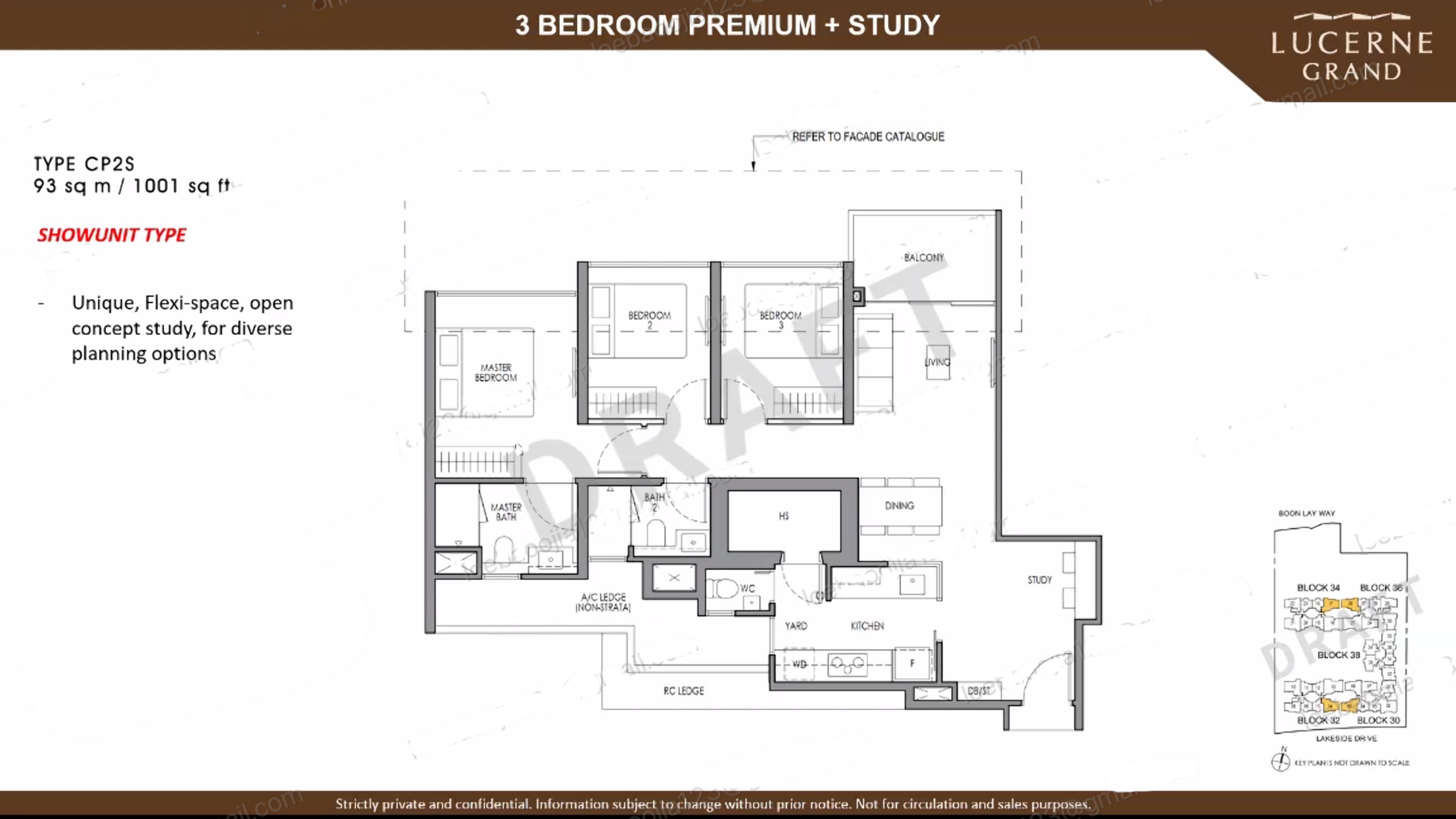 3 Bedroom Premium + Study · Type CP2S floor plan