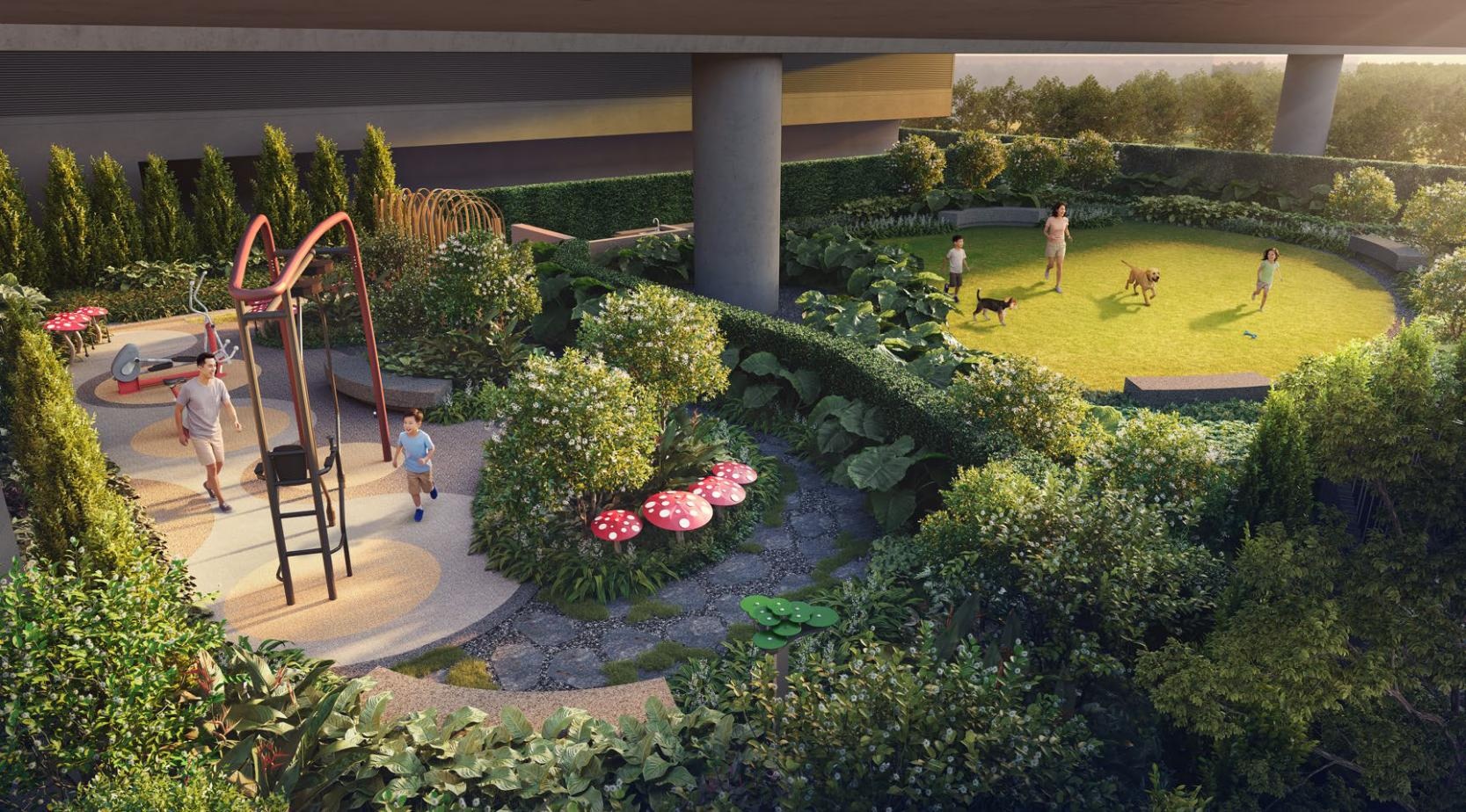 Lucerne Grand outdoor fitness, wellness garden and pets garden presentation